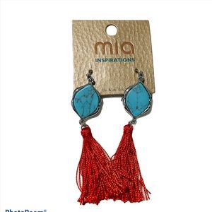 4 for $25 MIA Bohemian Turquoise Red Tassel Earrings